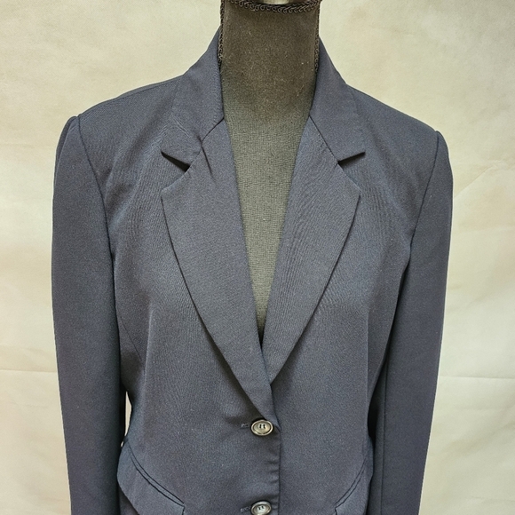 Emma James Navy Blue Notched Lapel Blazer 100% Polyester Size 12 - Picture 2 of 6